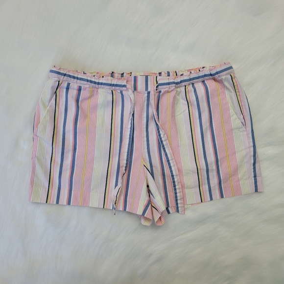 LOFT Pants - LOFT Striped Tie Waist Shorts Women's Medium